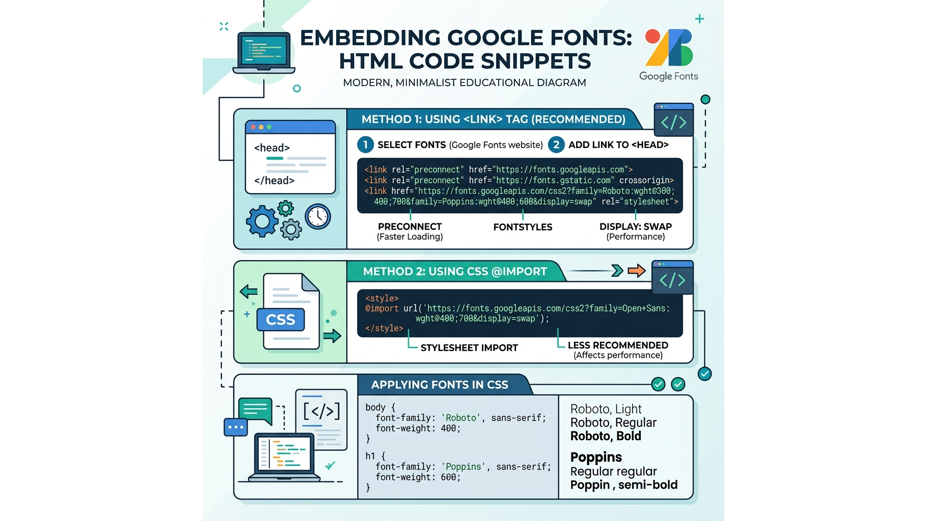 Google Fonts Embedding Tutorial